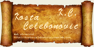 Kosta Čelebonović vizit kartica